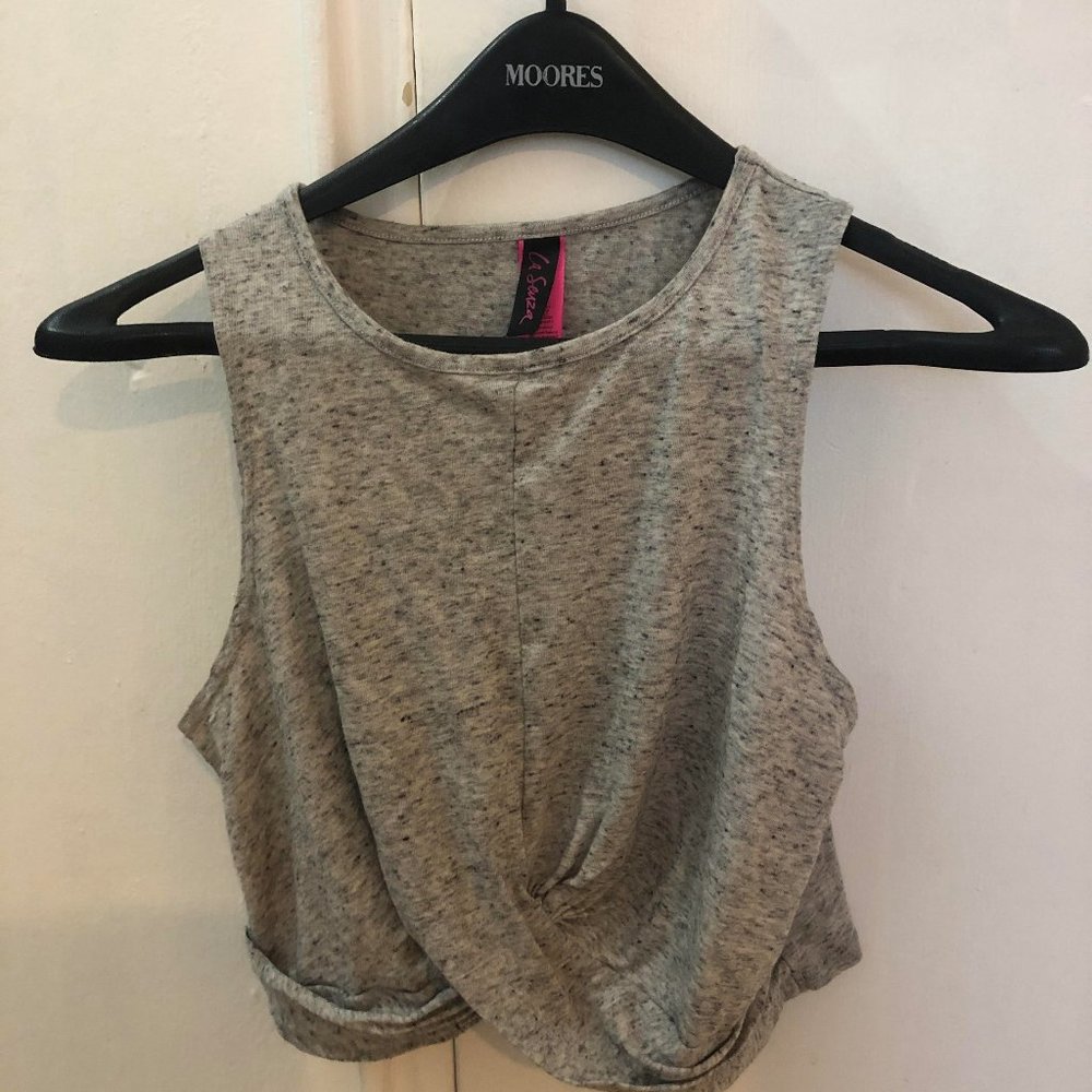 Grey Cropped Tank Top
